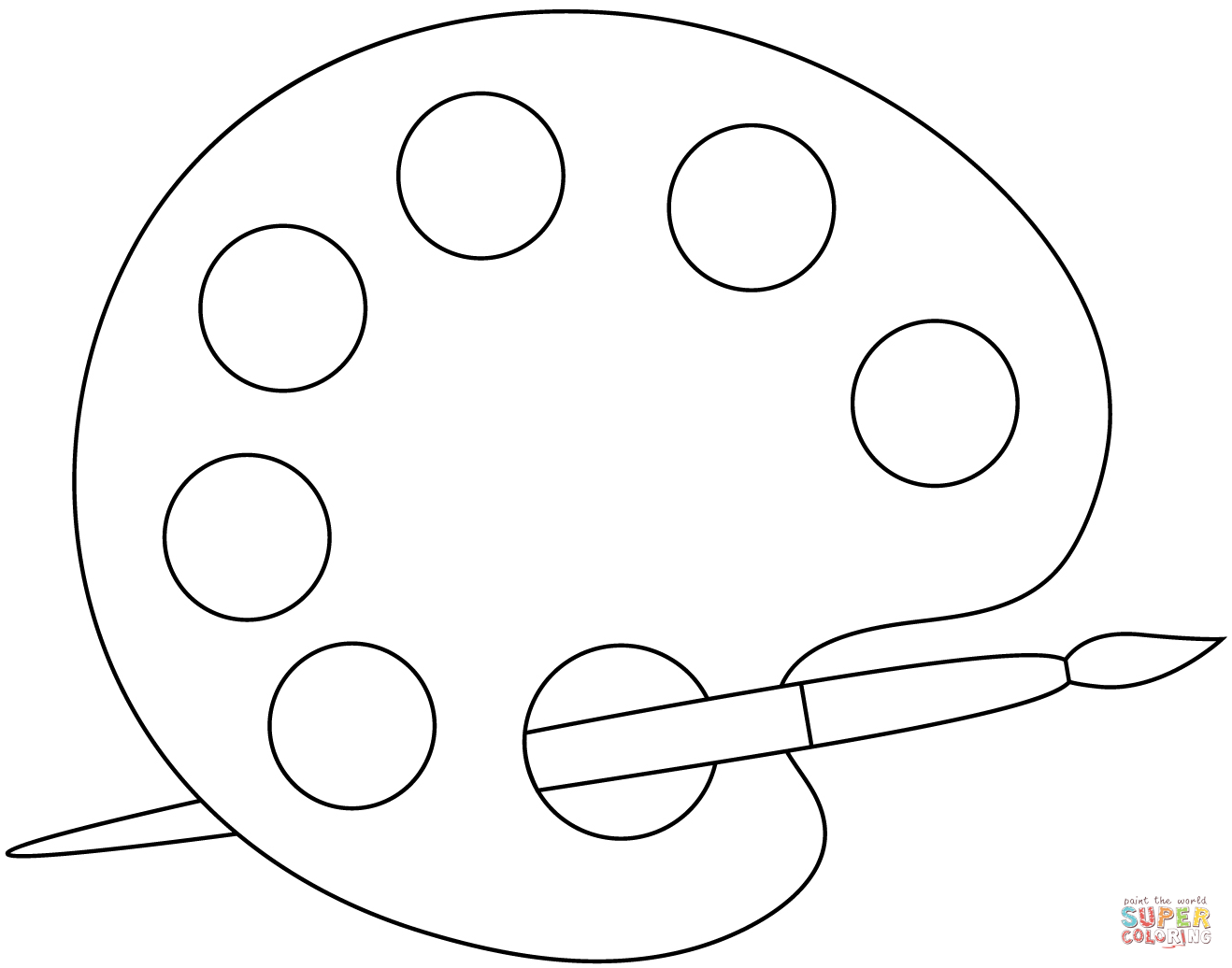 Paint Palette Coloring Page Free Printable