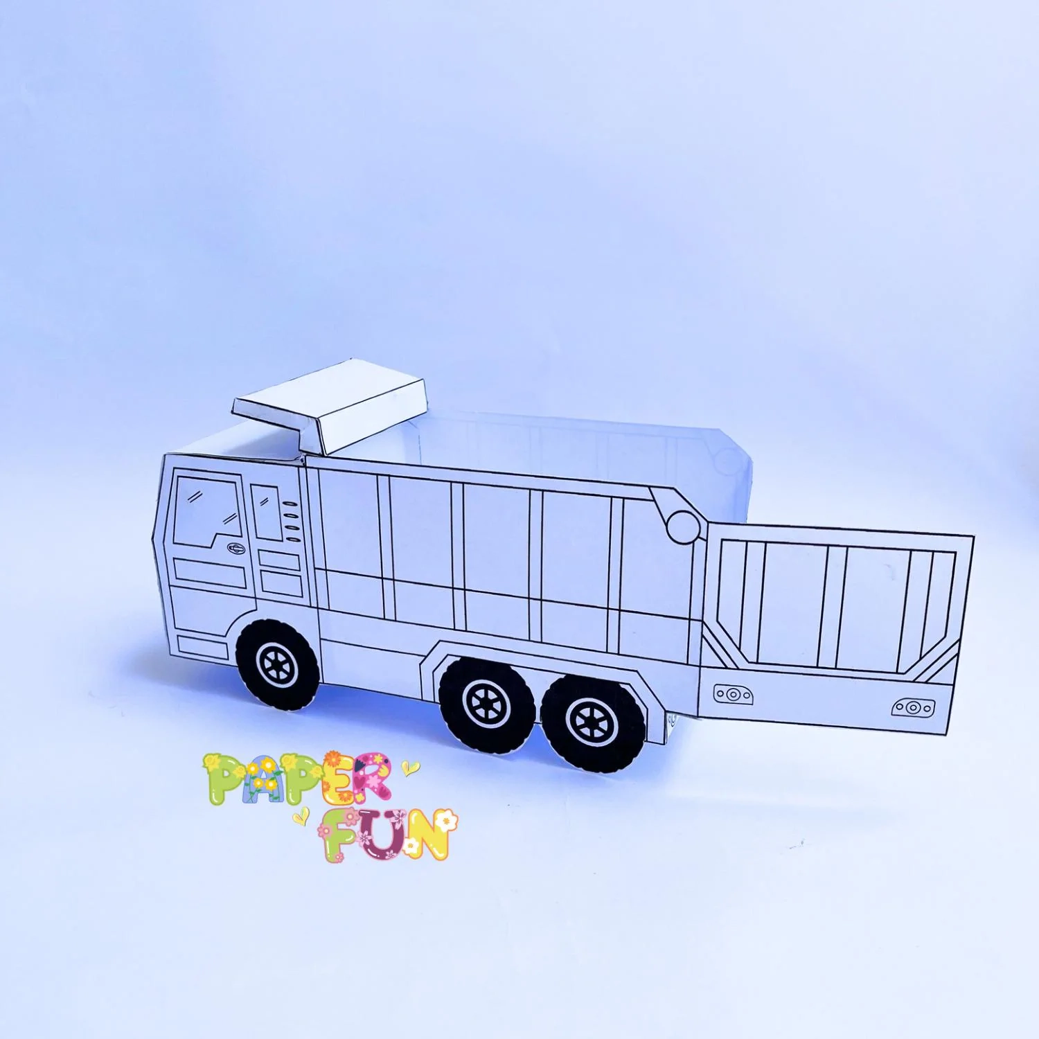 Paper Truck Template Printable Coloring Page Paper Toy PDF Etsy