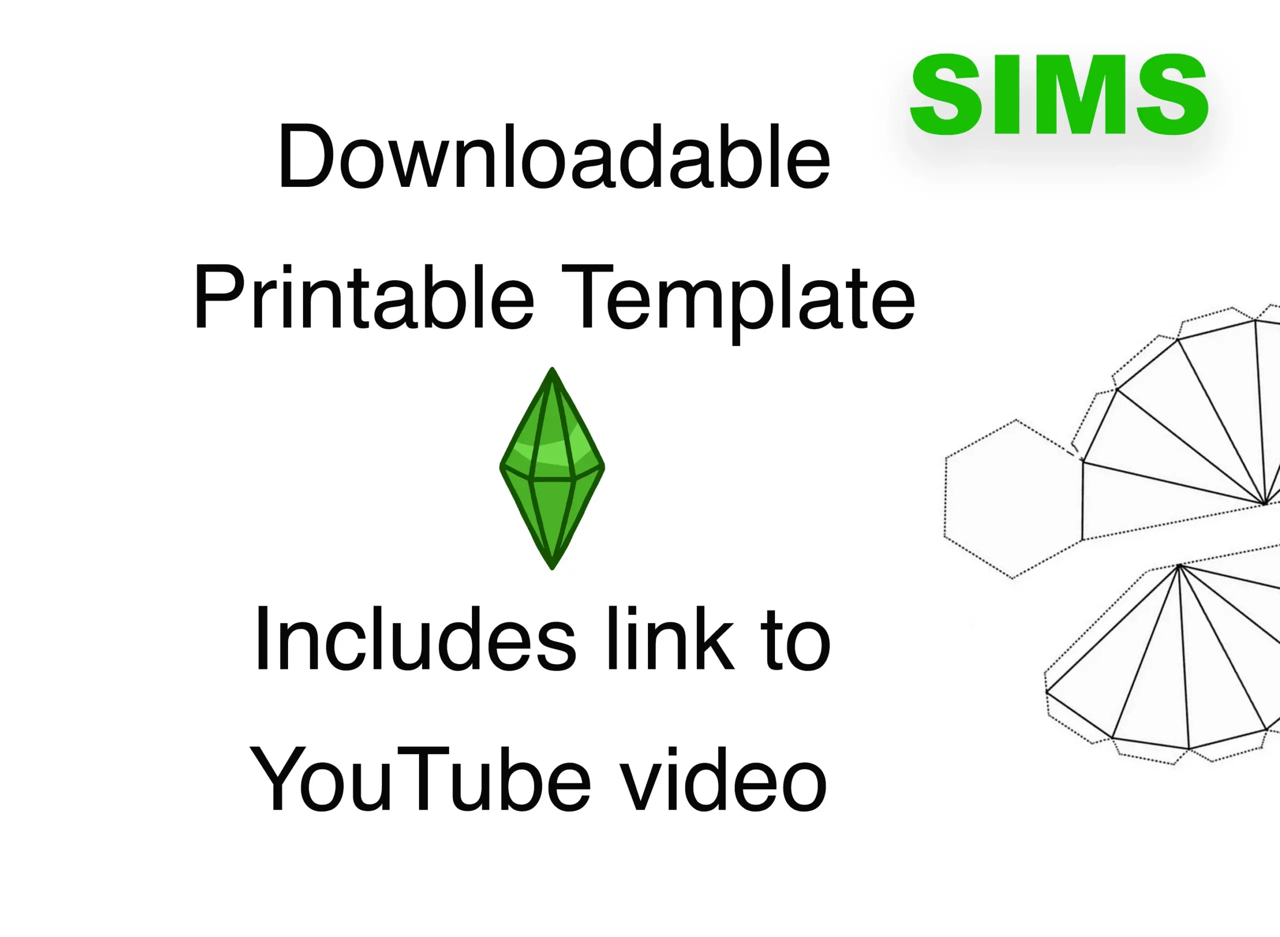 Papercraft Sims Diamond DIY Sims Plumbob Costume Printable Template PDF SVG