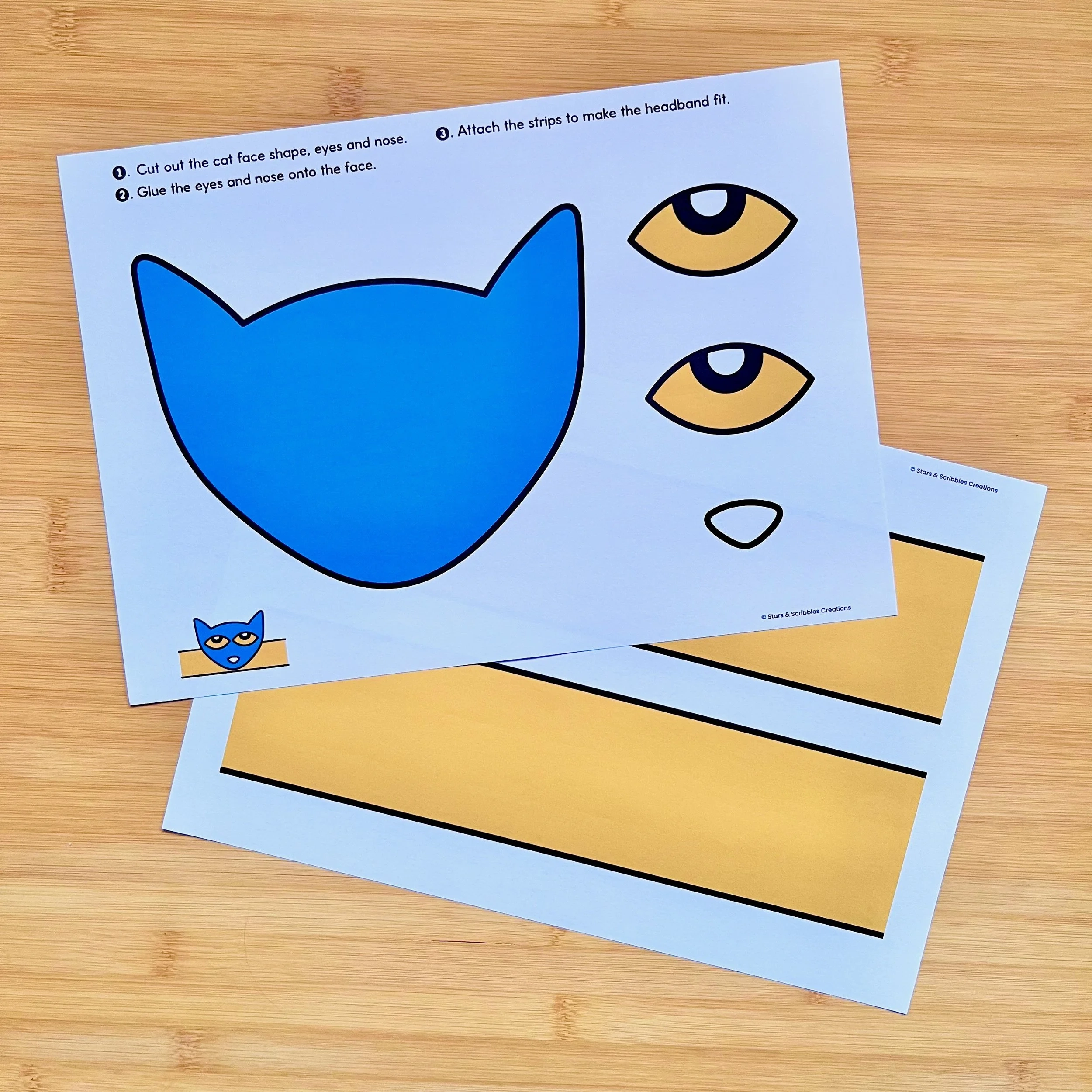 Pete The Cat Headband Craft Free Printable Templates For Kids Stars And Scribbles Creations