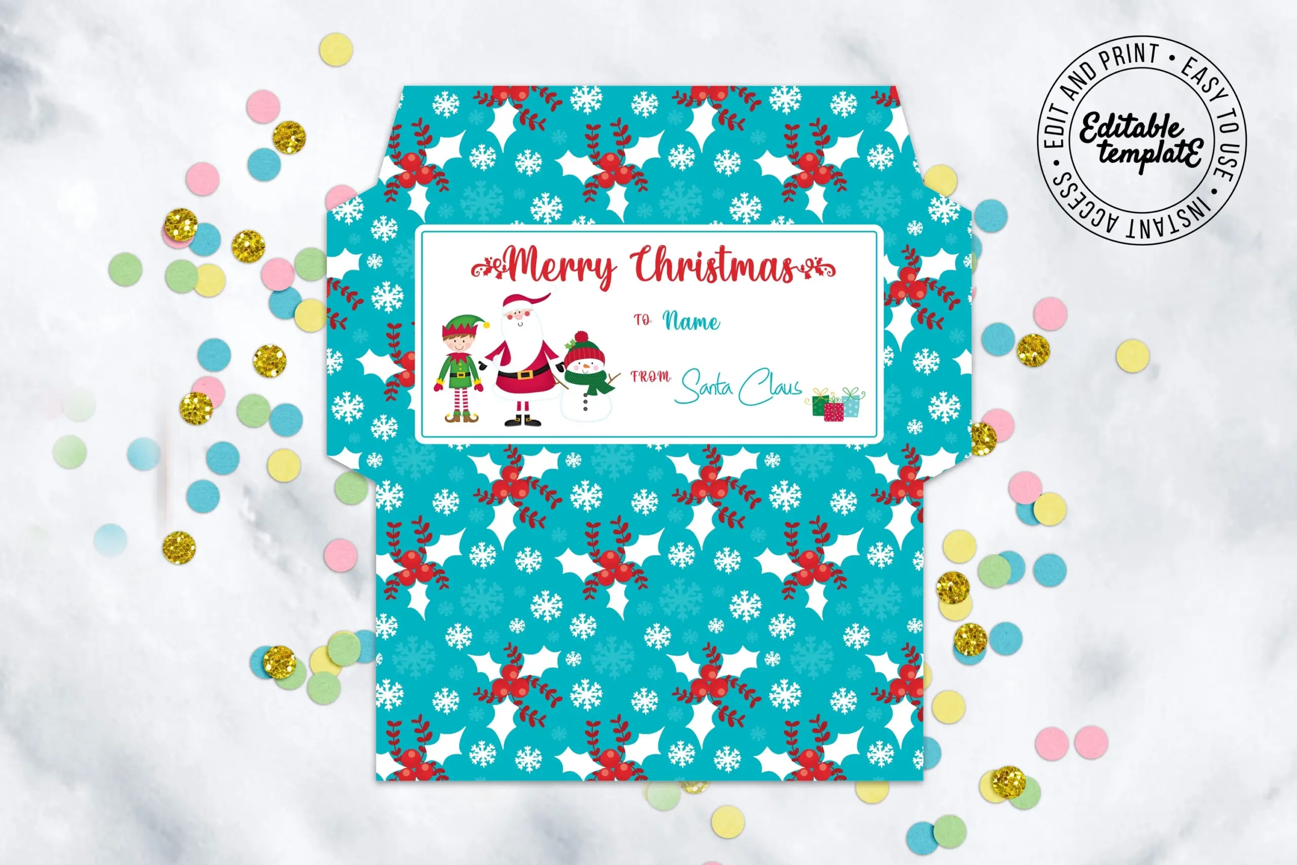Printable Cash Envelope Template Christmas Envelope Gift Ticket Holder Money Holder Template Download And Print Instantly Etsy