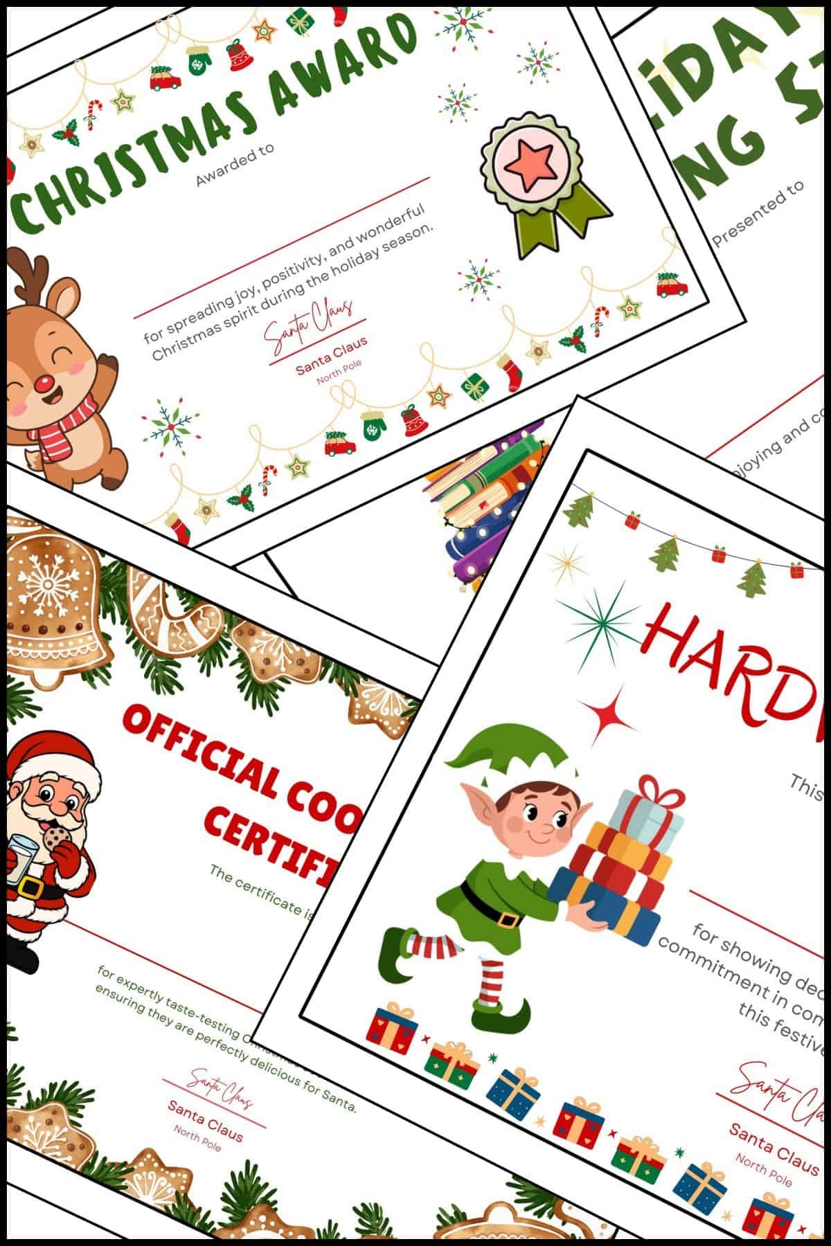 Printable Christmas Award Certificate 12 Free Templates The Pink Craft Box