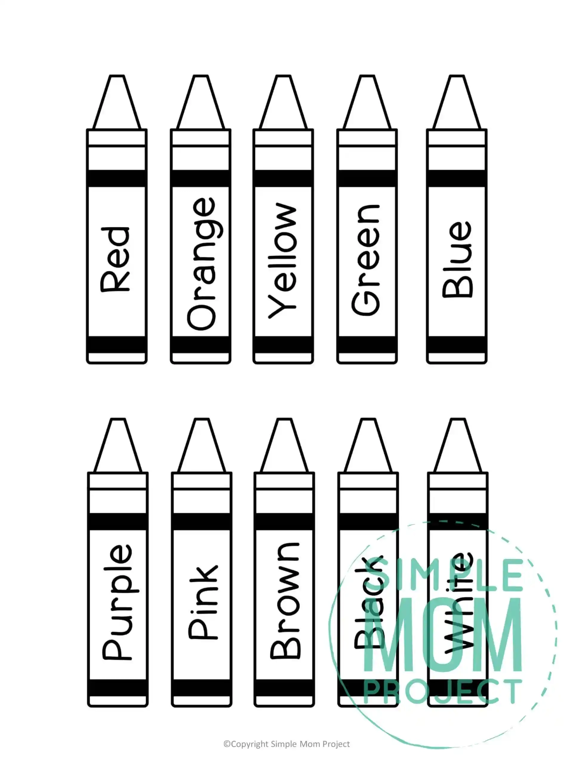 Printable Crayon Pattern Printable Party Favors