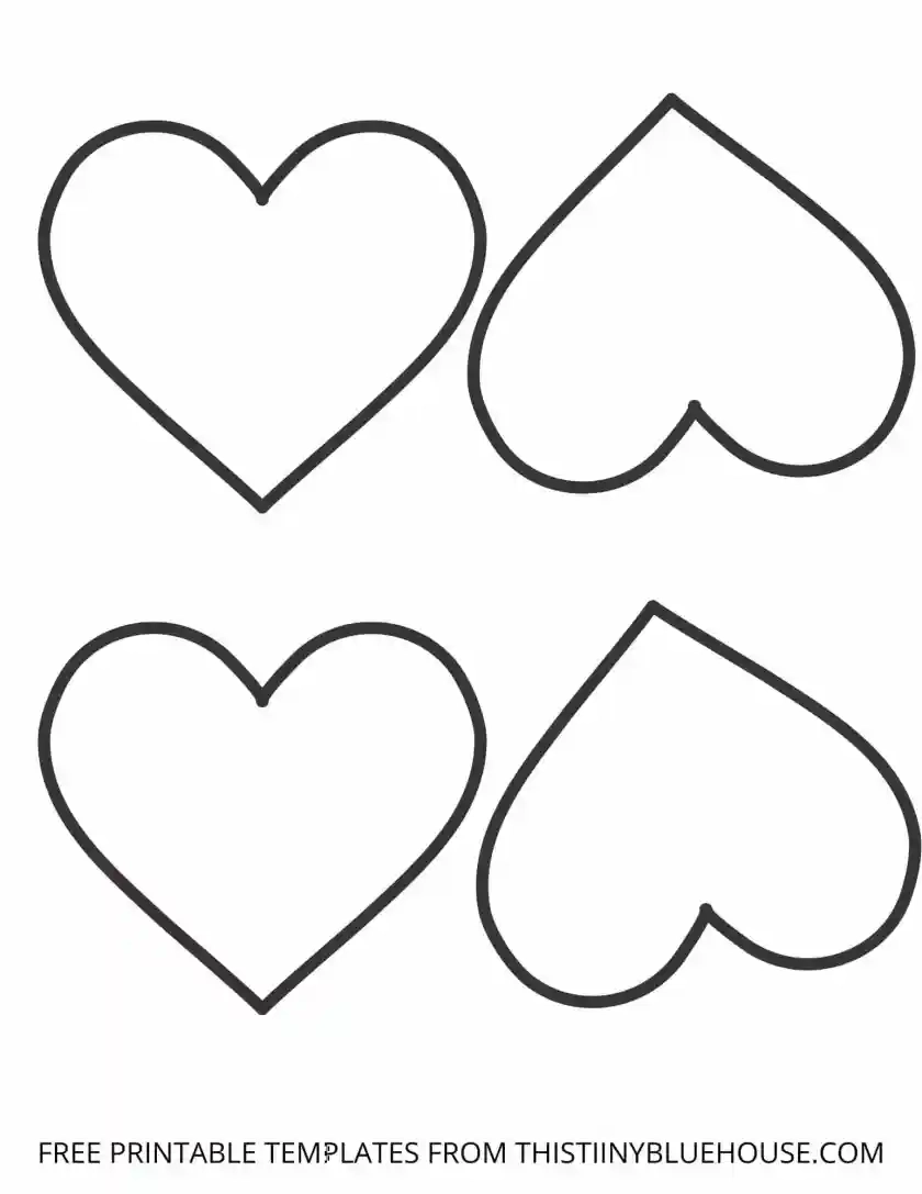 Printable Heart Template small Medium Large This Tiny Blue House
