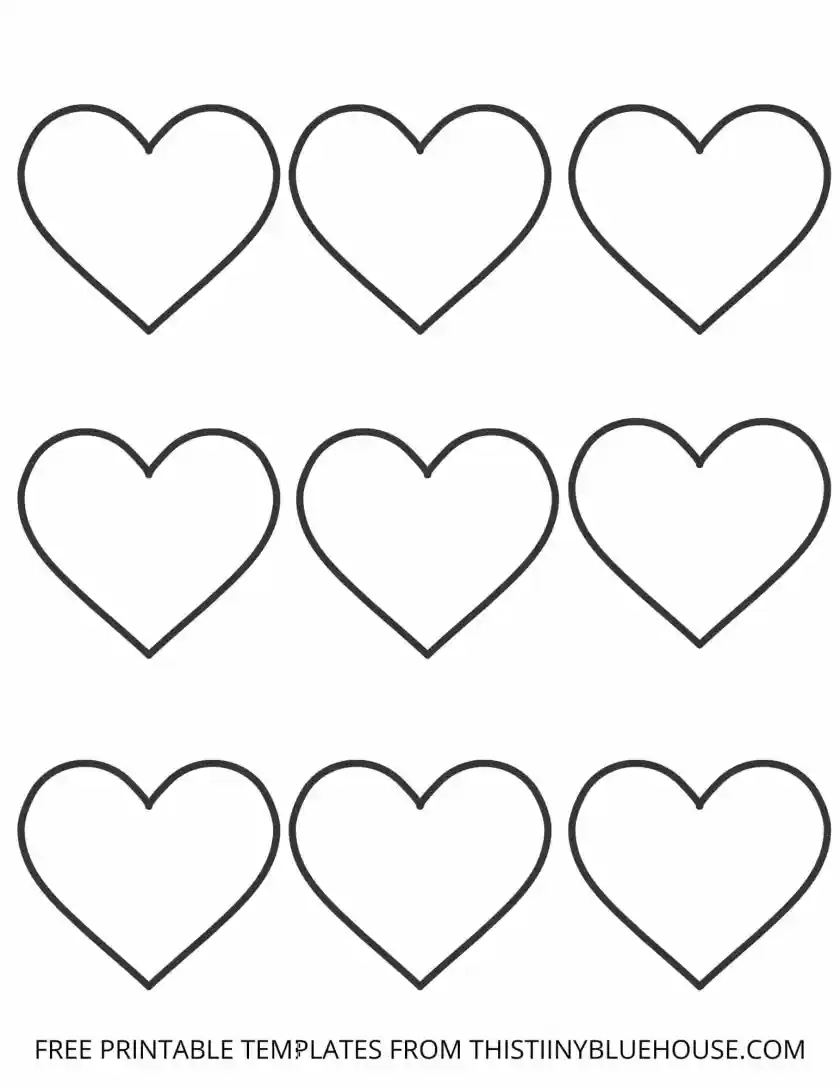 Printable Heart Template small Medium Large This Tiny Blue House