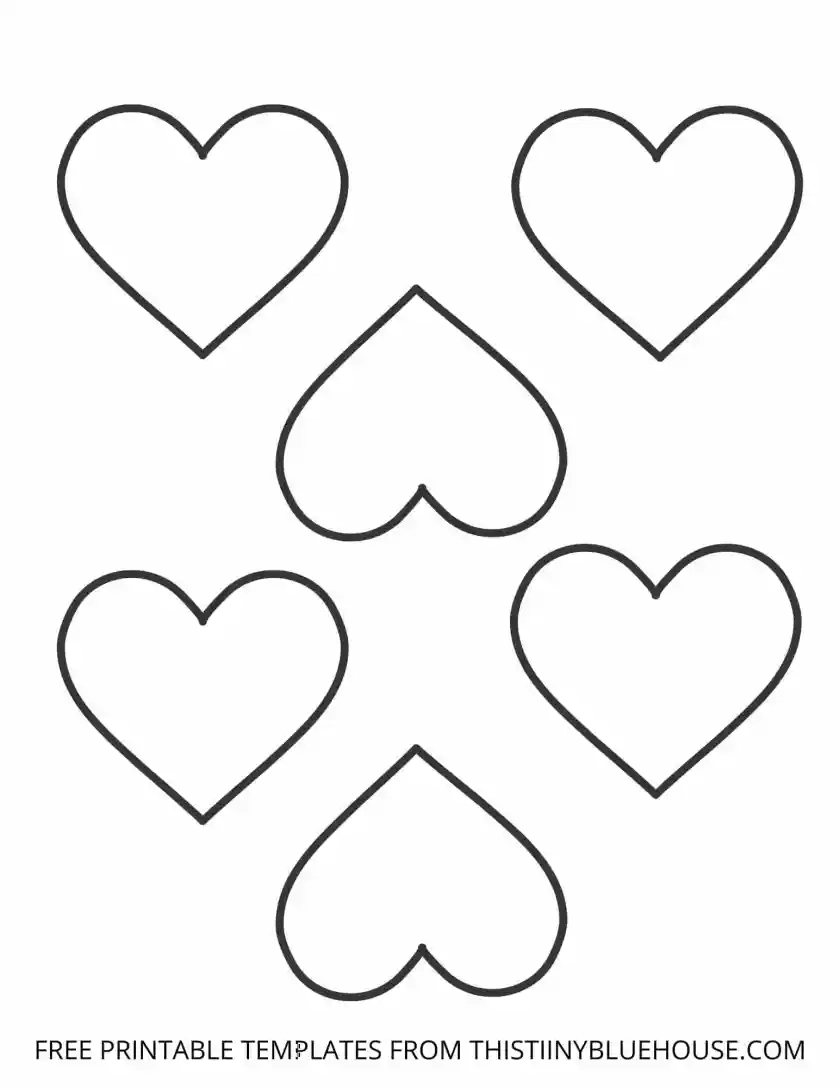 Printable Heart Template small Medium Large This Tiny Blue House