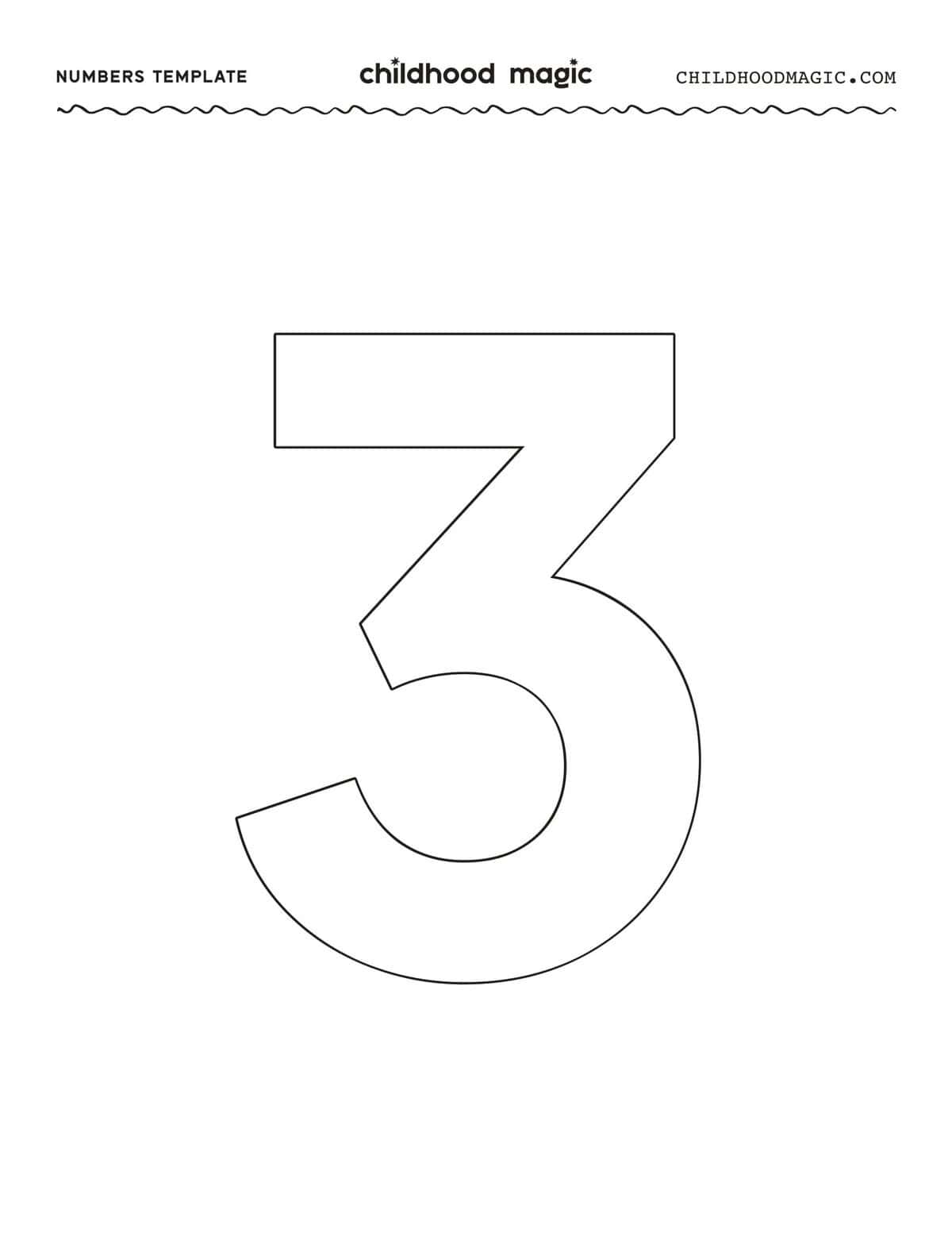 Printable Numbers 0 9 Free Number Outlines For Kids Childhood Magic