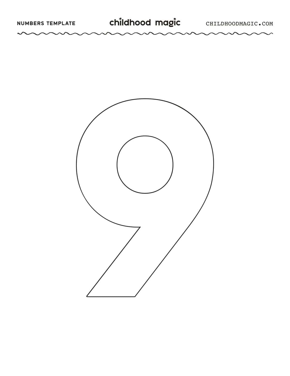 Printable Numbers 0 9 Free Number Outlines For Kids Childhood Magic