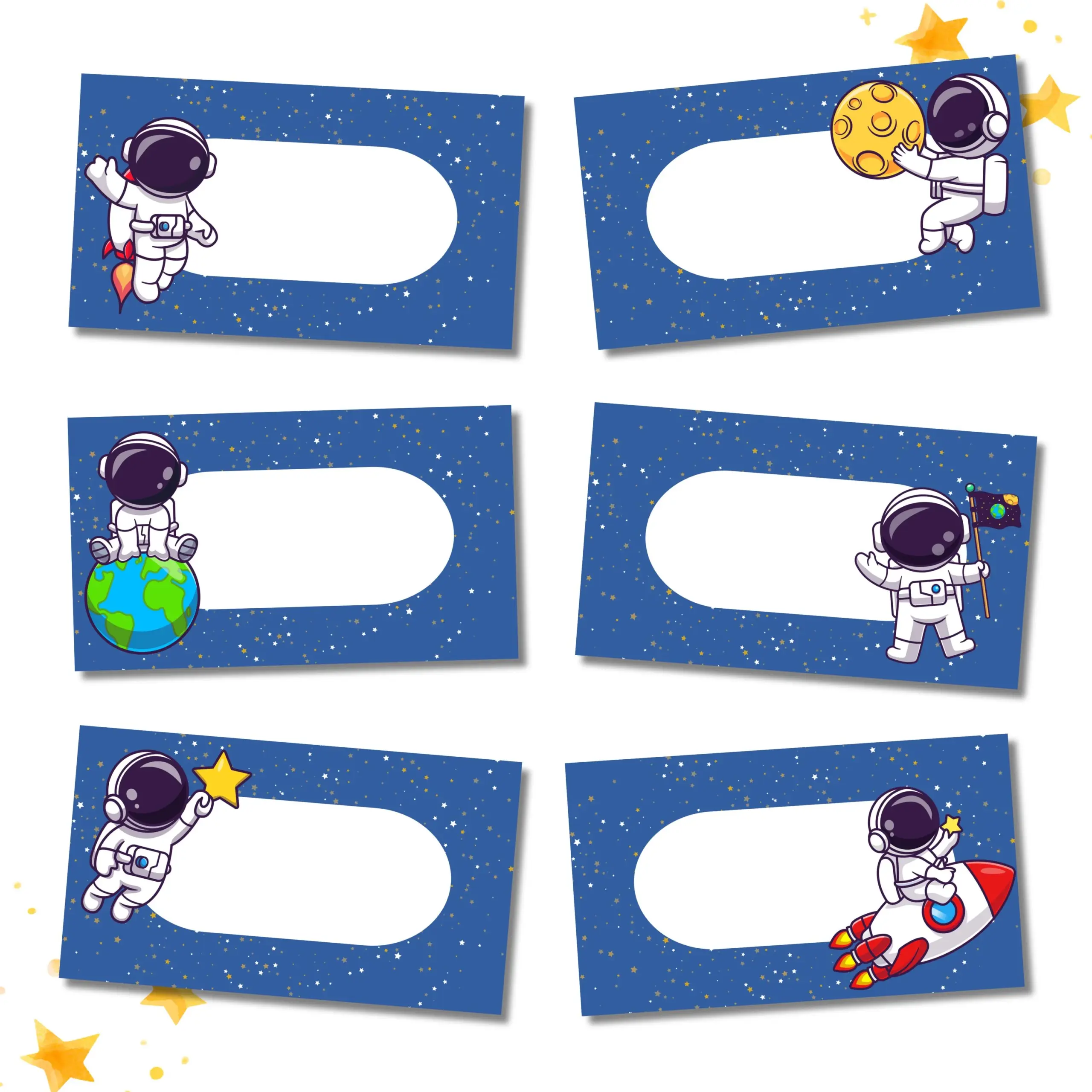 Printable Space Name Tags Astronaut Classroom Labels digital Download Etsy