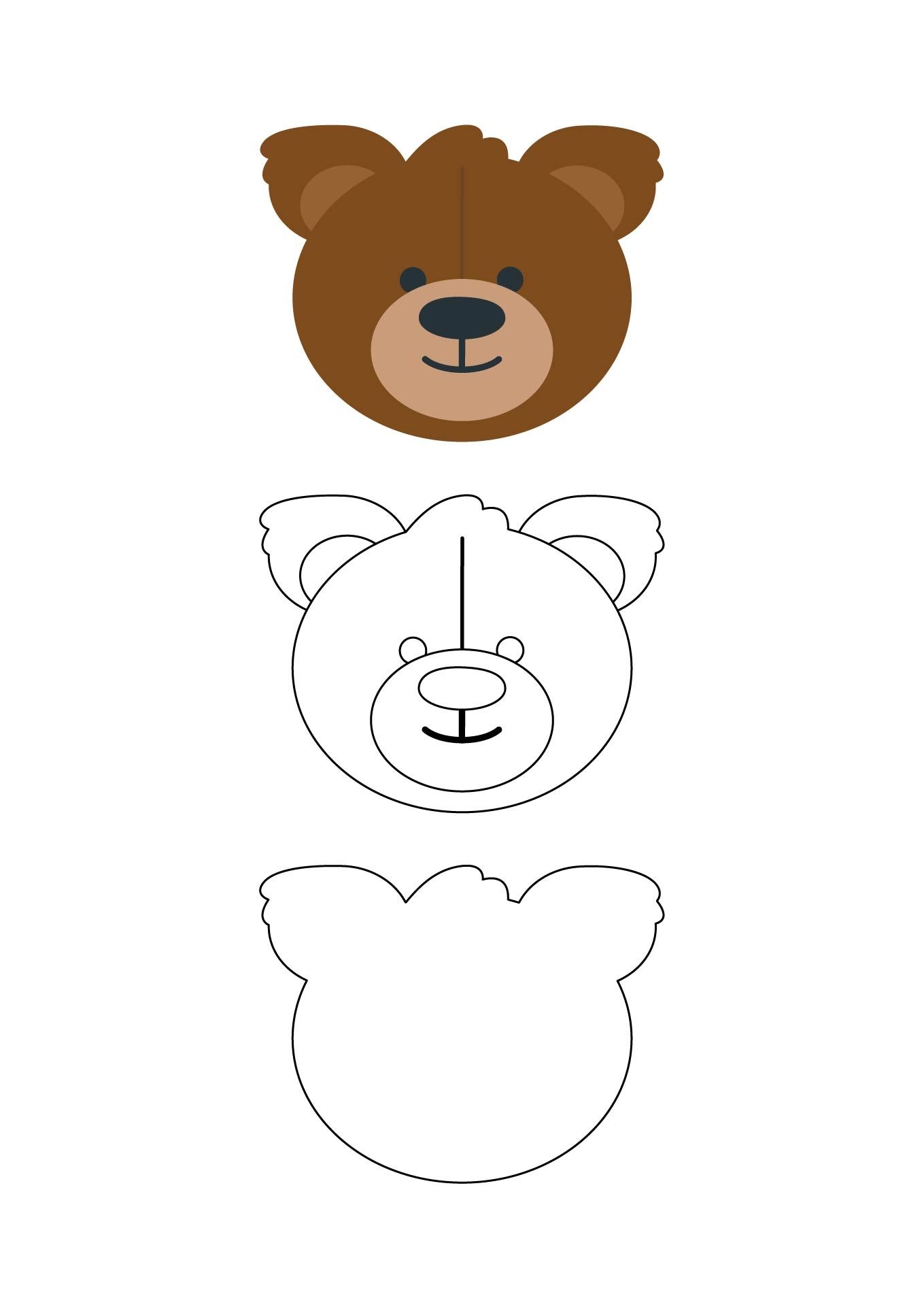 Printable Teddy Bear Head Template