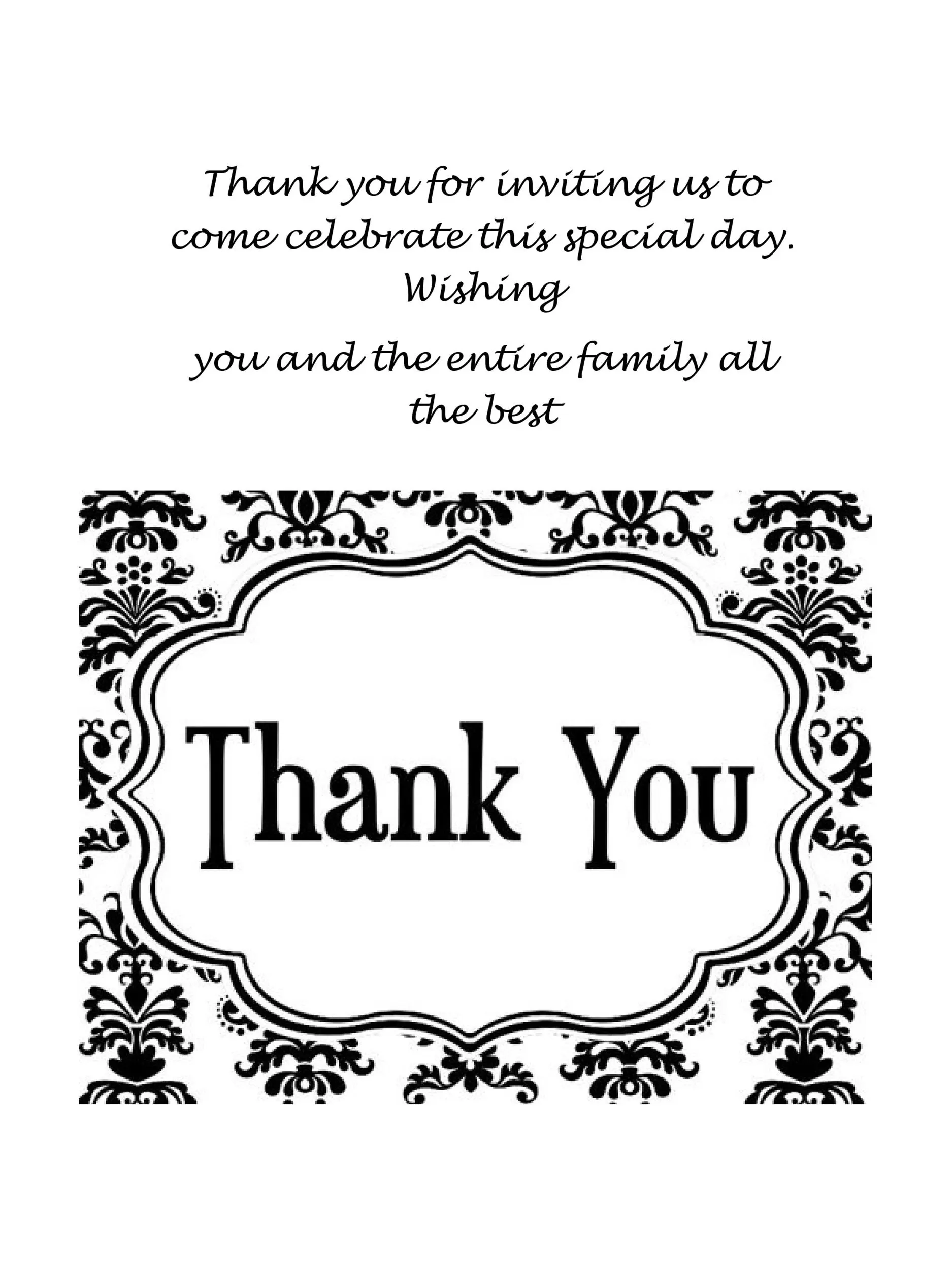 Printable Thankyou Card Printable Party Favors