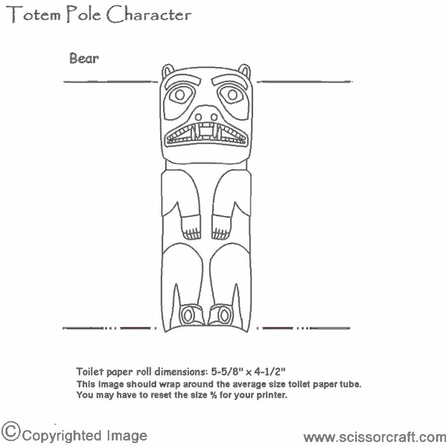 Recycled Cardboard Tube Bear Totem Pole Craft