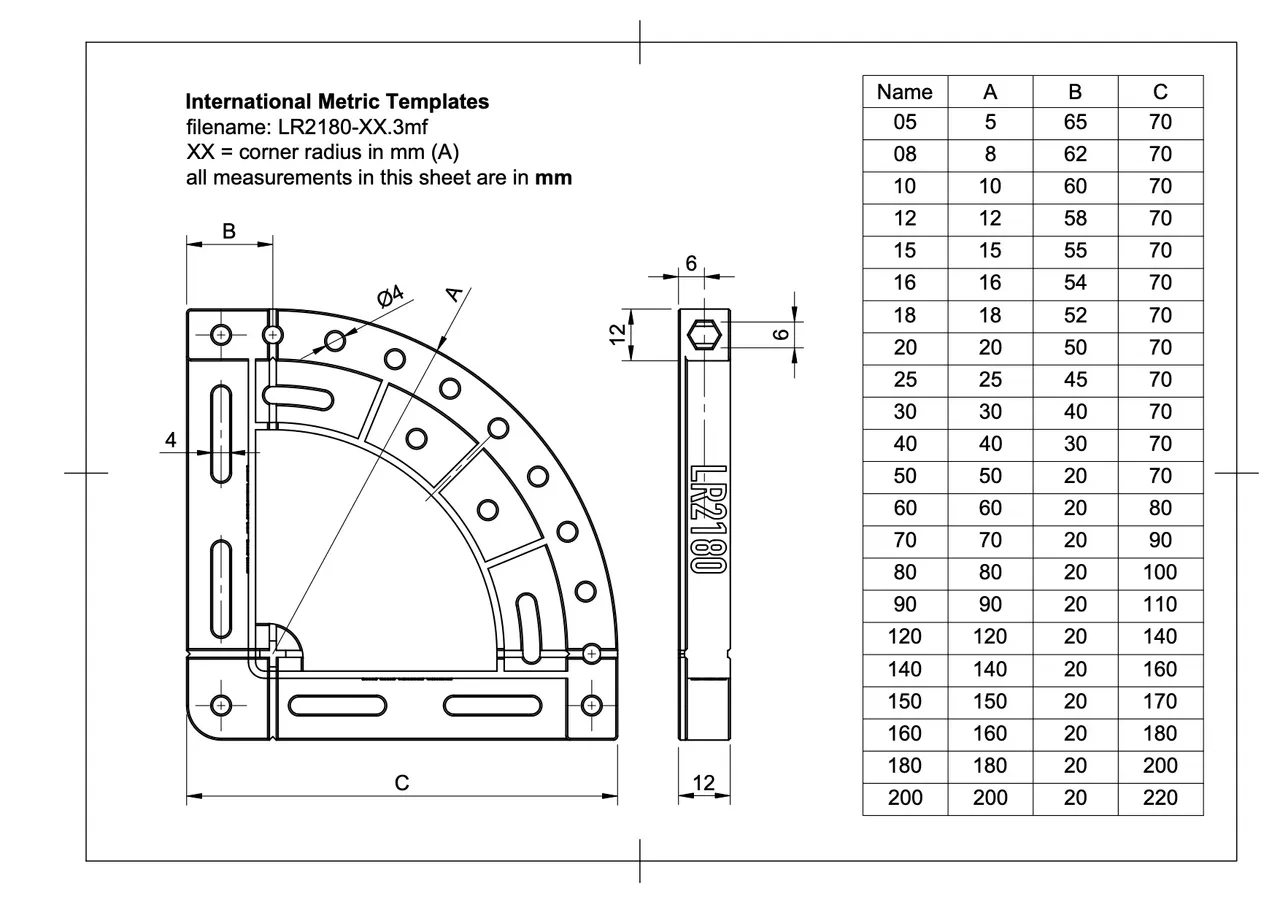 Round Corner Templates In A Full Range Of Radius Sizes By Metikumi Download Free STL Model Printables