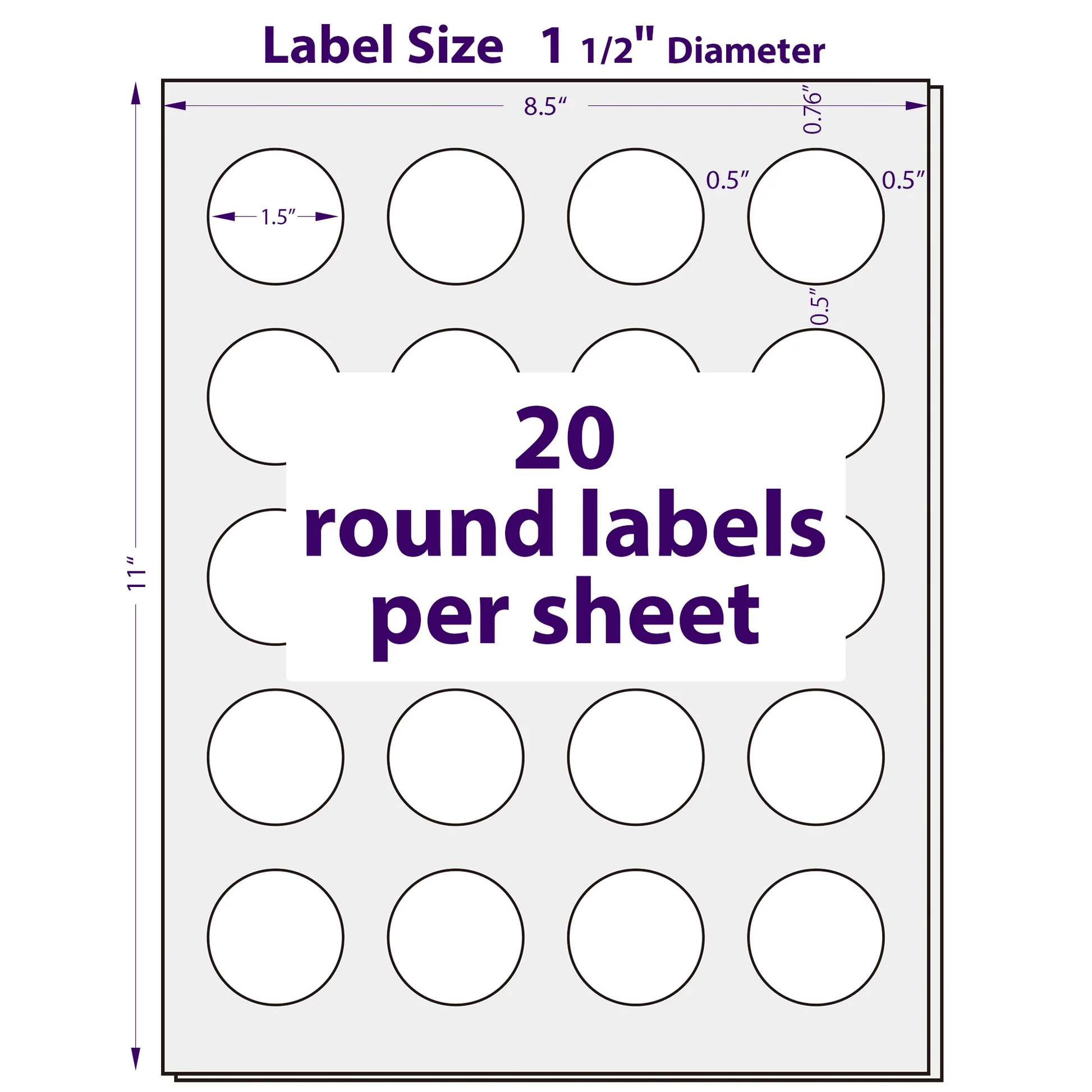 Round Labels 1 1 2 Diameter Everstix Official Store