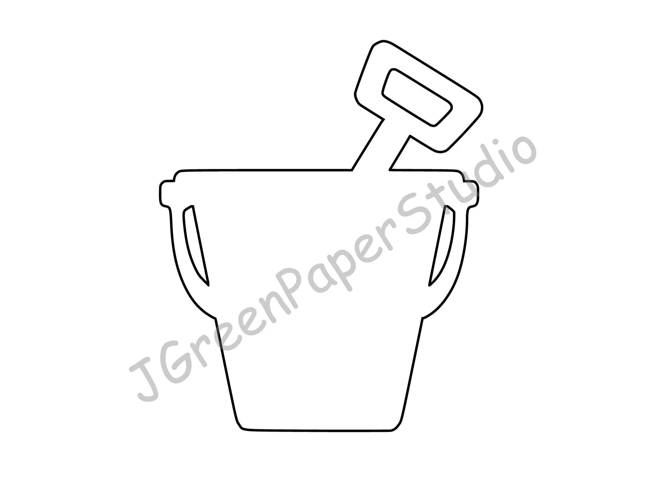 Sand Pail And Shovel Template Coloring Page DIY Craft Stencil PDF SVG Digital Download Etsy Israel
