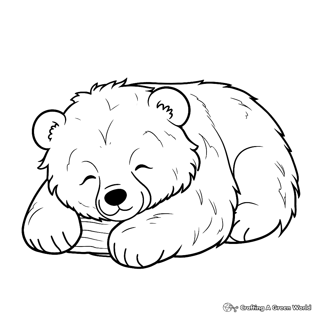 Sleeping Bear Coloring Pages Free Printable