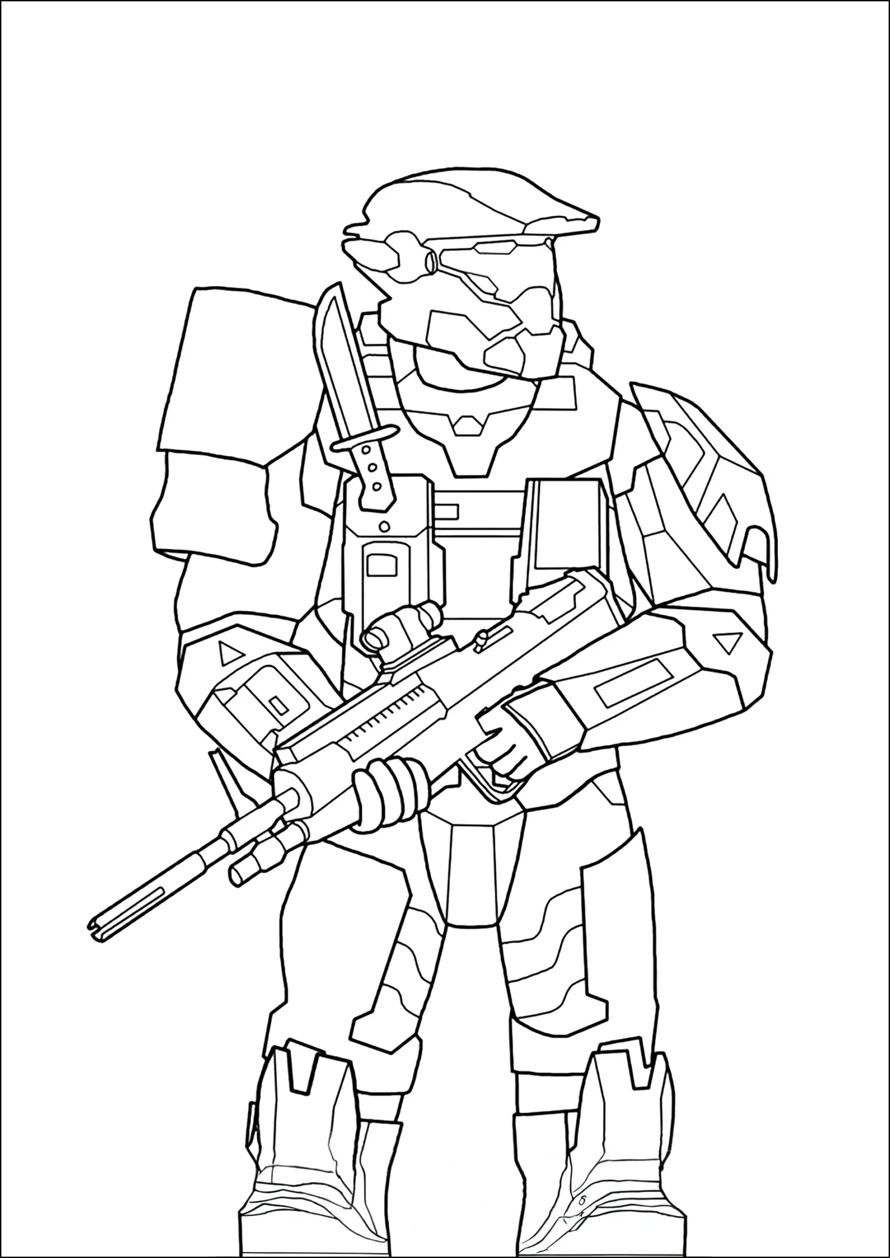 Soldier On The Lookout Halo Coloring Pages