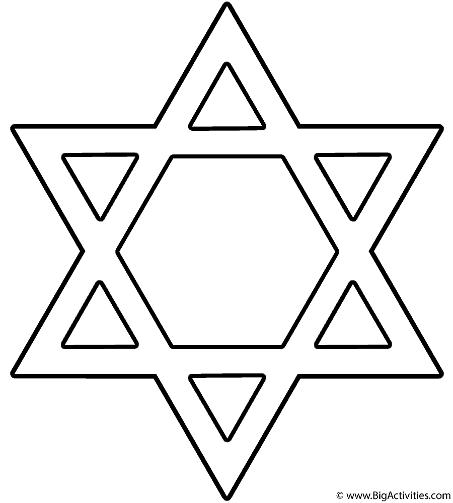 Star Of David With Happy Hanukkah Coloring Page Hanukkah