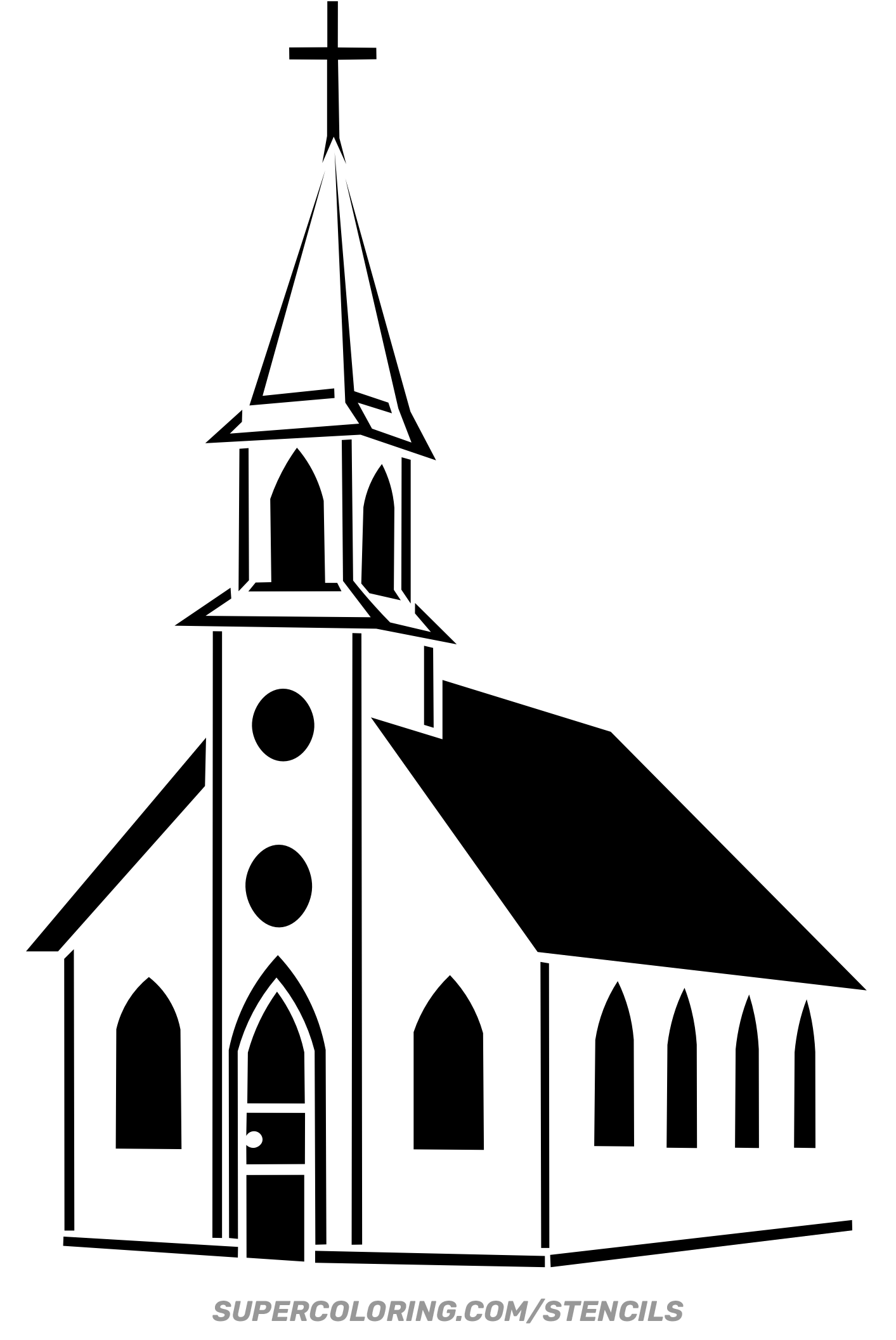 Stencil Of Church Free Printable Paper raft Templates