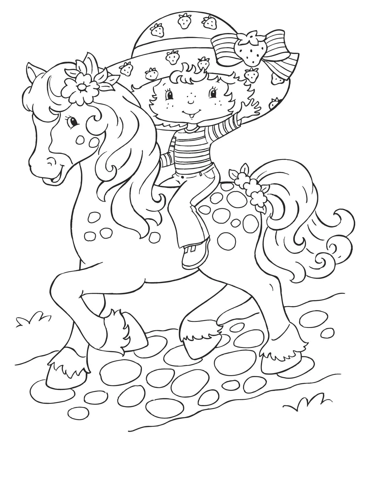 Strawberry Shortcake Coloring Page For Kids To Print Strawberry Shortcake Coloring Pages