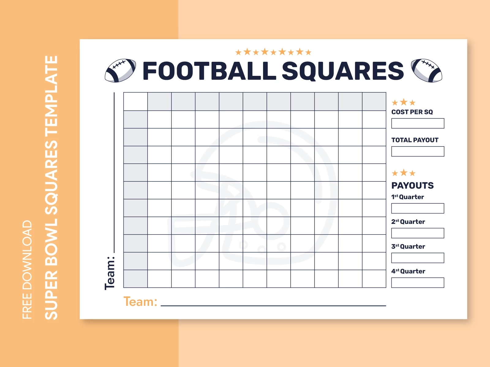 Super Bowl Squares Templates For Free Download Gdoc io