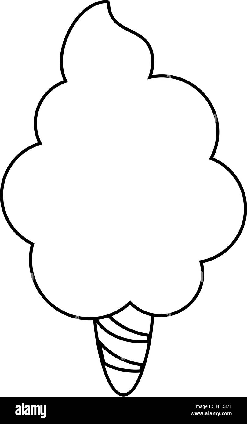 Sweet Cotton Candy Thin Line Stock Vector Image Art Alamy
