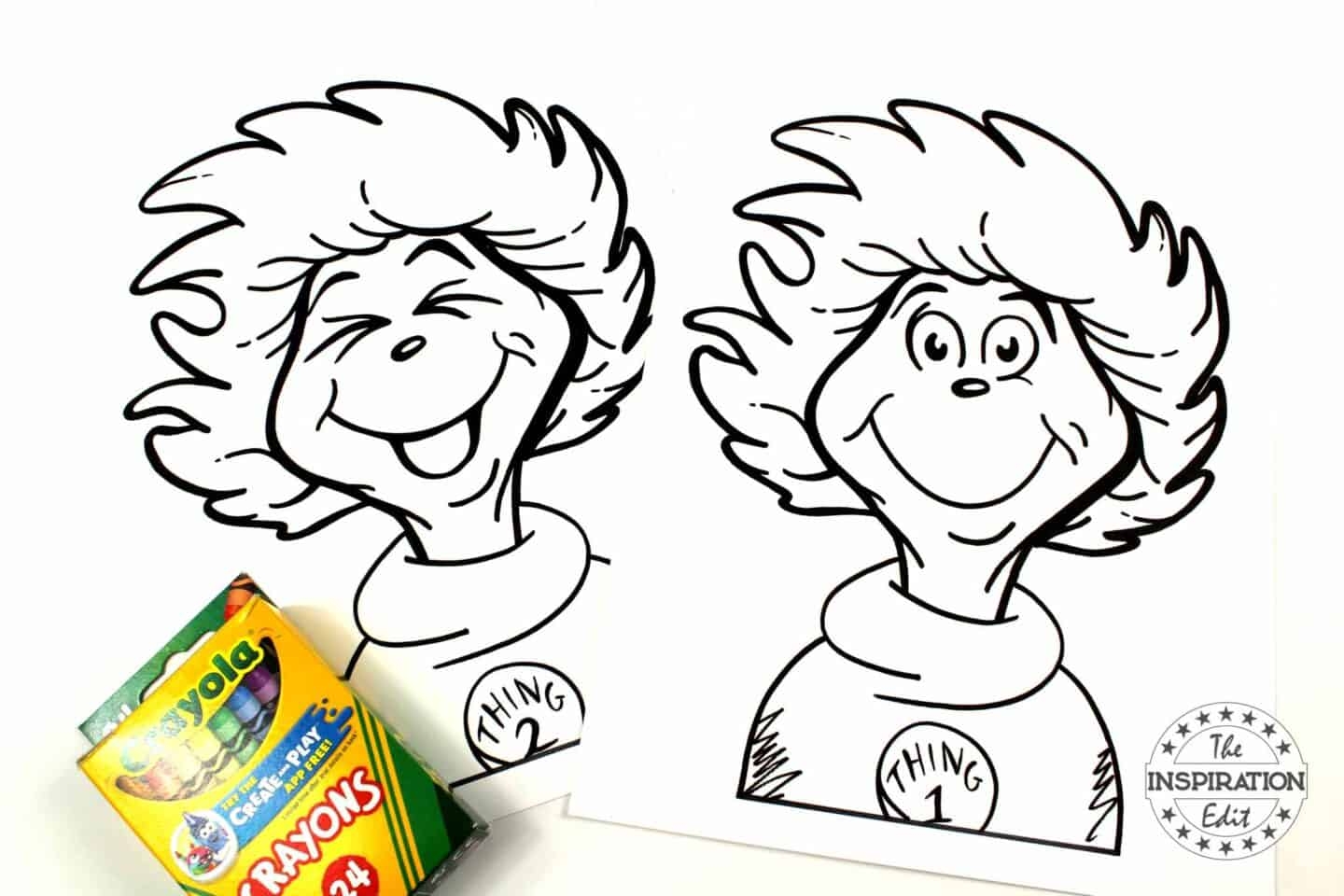 Thing 1 Thing 2 Coloring Pages The Inspiration Edit