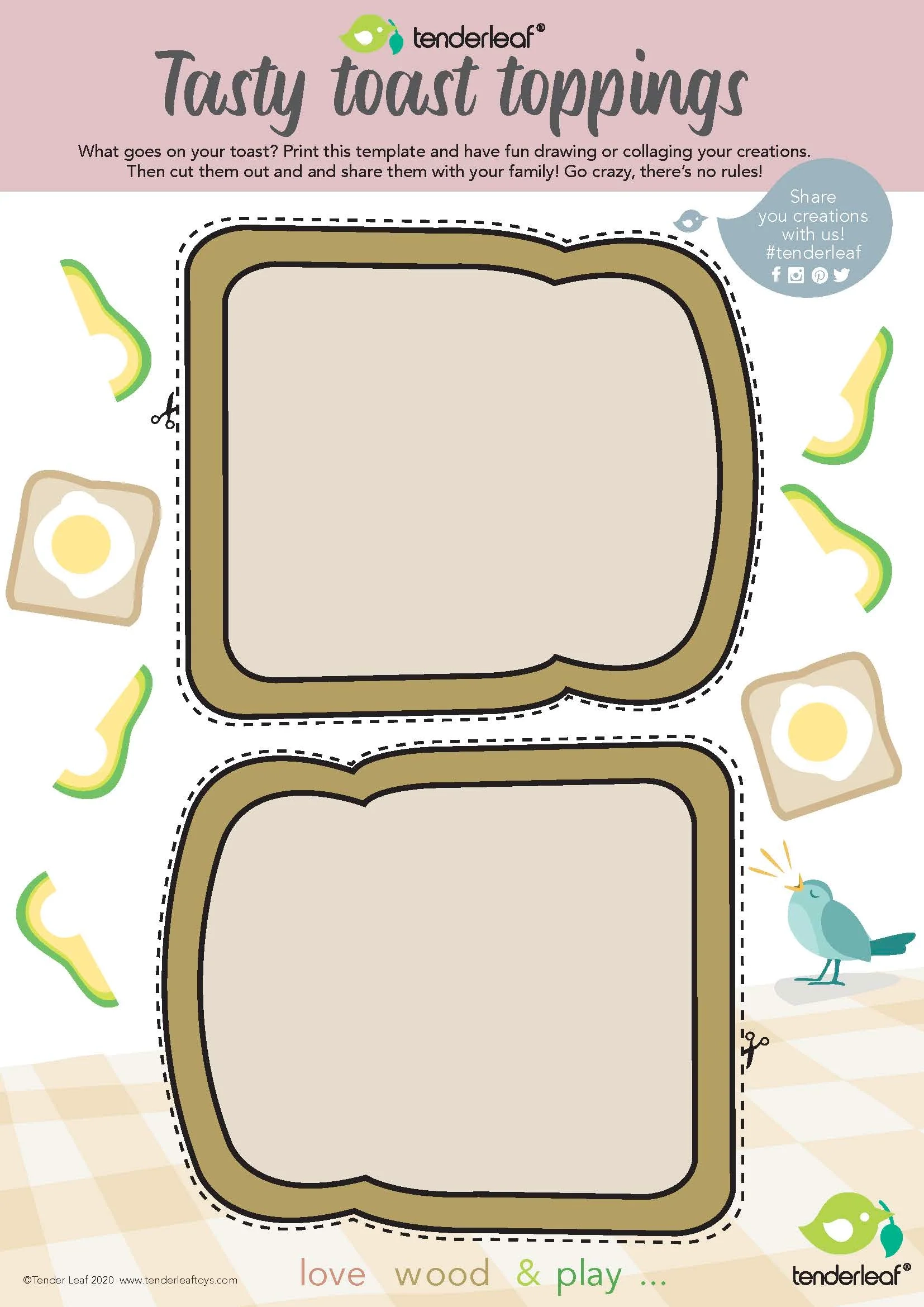 ThreadBear Design Printable Download Tasty Toast Toppings