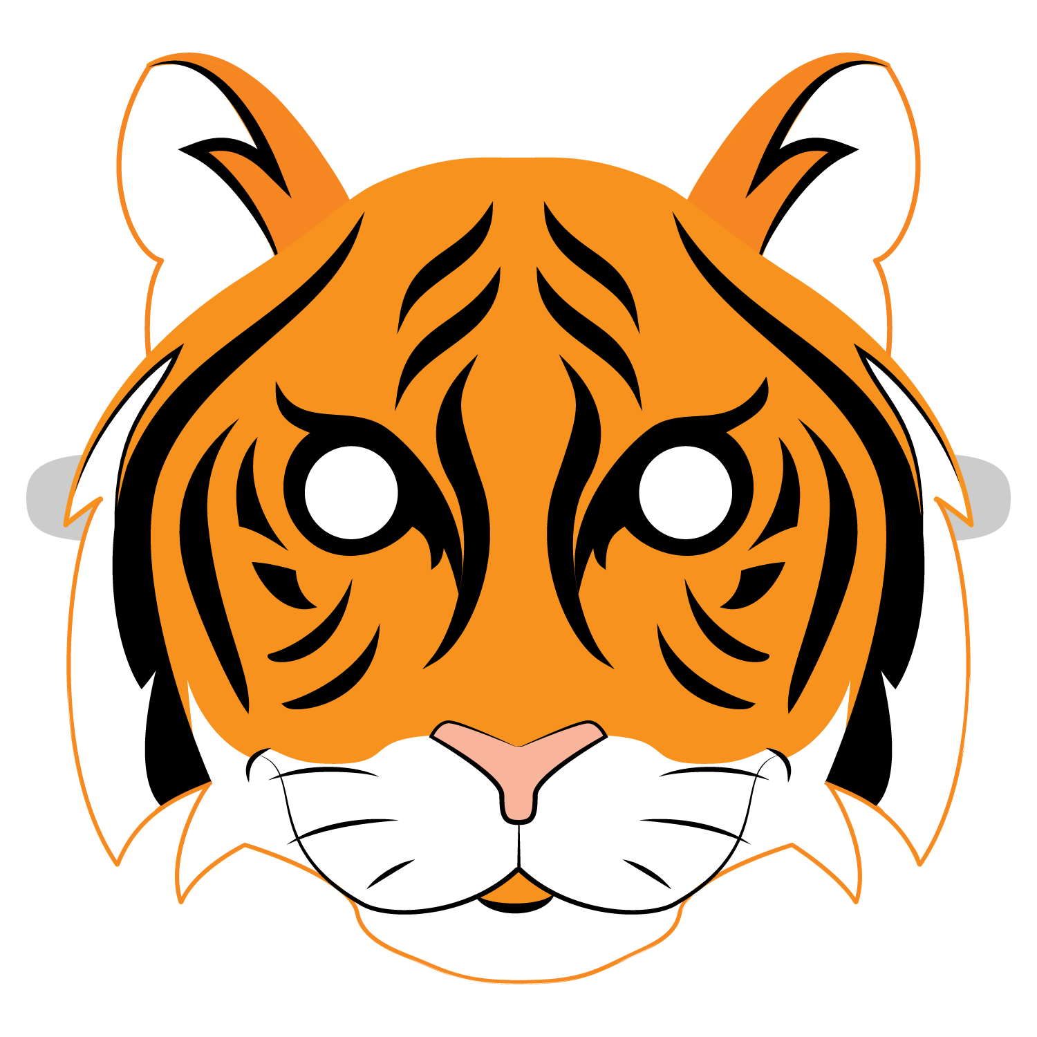 Tiger Mask Template Free Printable Paper raft Templates