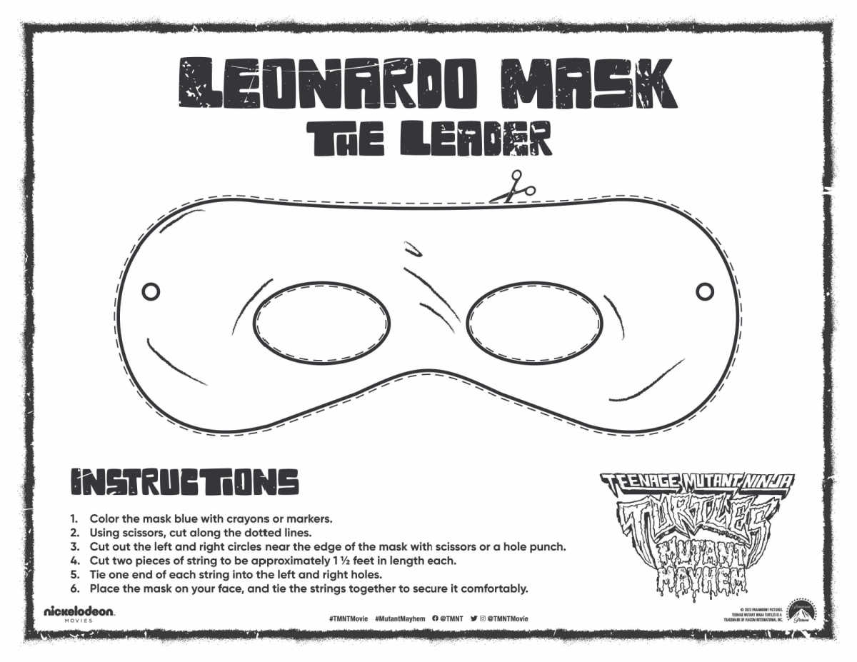 TMNT Free Printable Leonardo Mask Mama Likes This