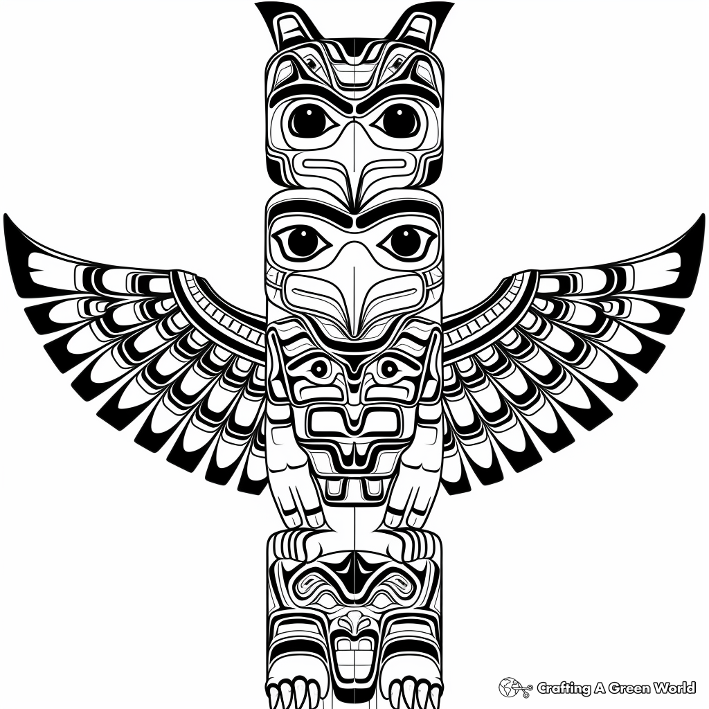 Totem Pole Coloring Pages Free Printable