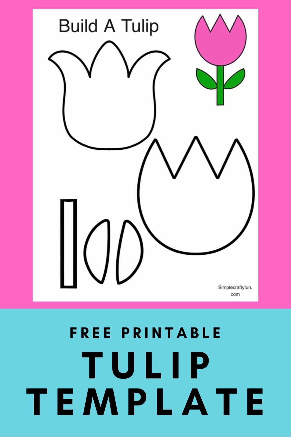 Tulip Craft Template For Kids Free Printable