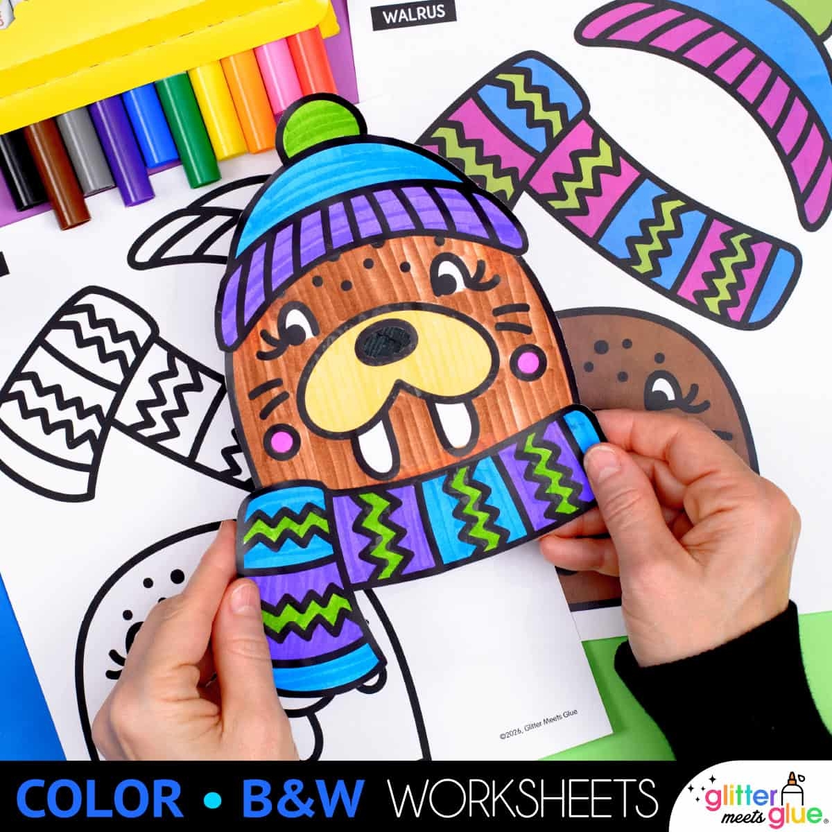 Walrus Craft Template Cute Winter Arctic Animal Cut Out Printables