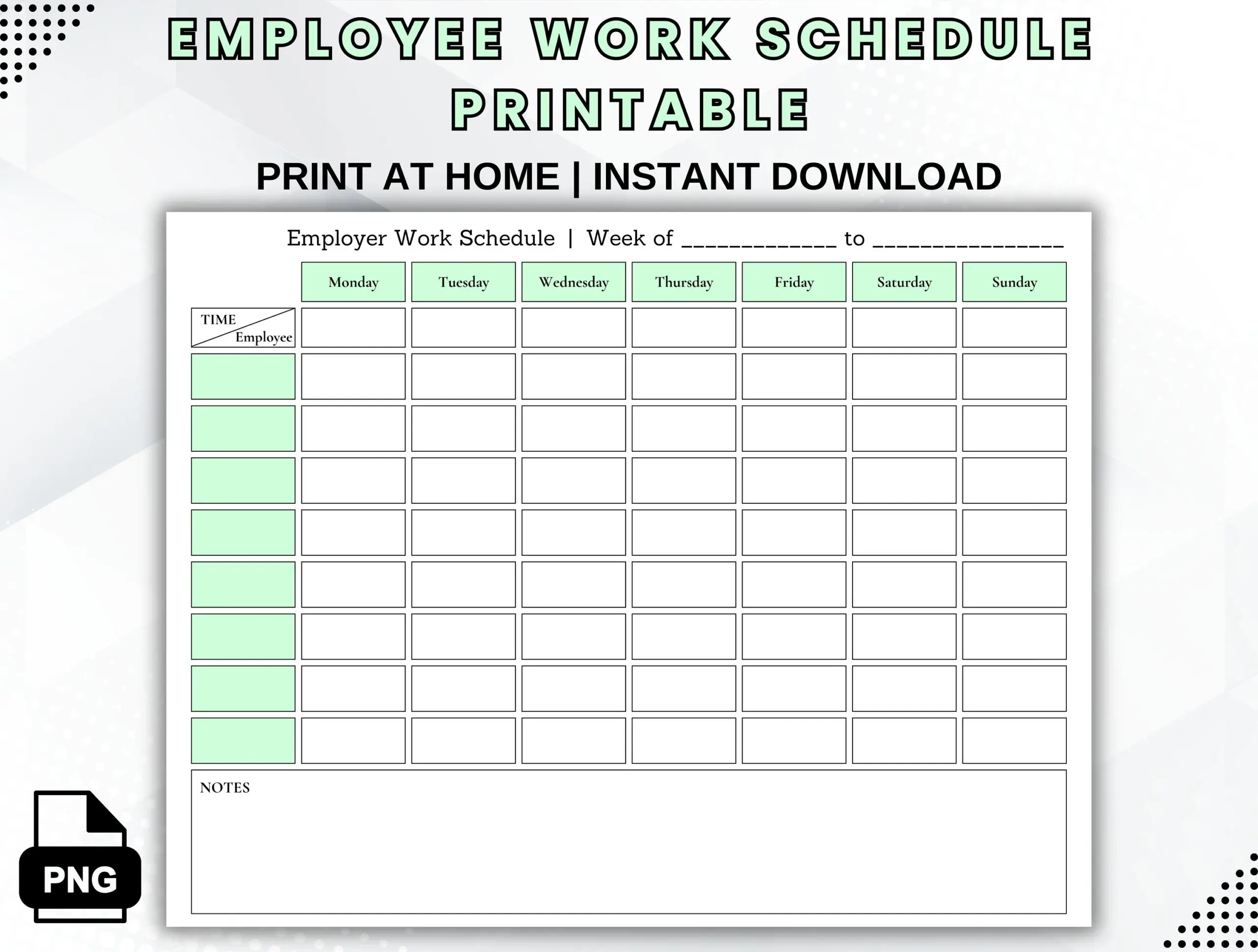 Weekly Work Schedule Printable Staff Shift Planner Employee Roster Sheet Small Business Scheduler Weekly Staff Organizer Etsy Israel