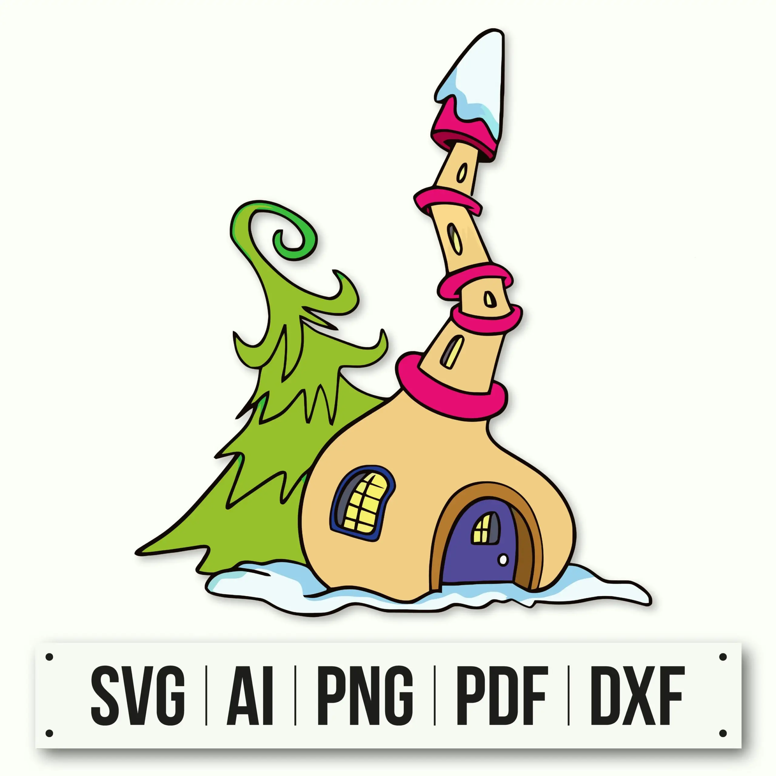 Whoville House Instant Download Grinch SVG Welcome To Whoville Door Sign Funny Holiday Decor Digital Christmas Winter House Etsy