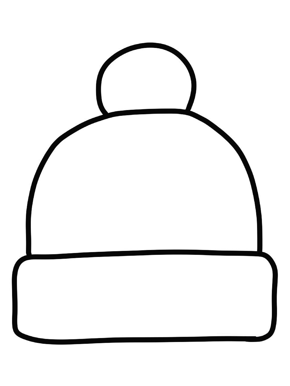 Winter Hat With Pompom Hat Template Hat Artwork And Colouring