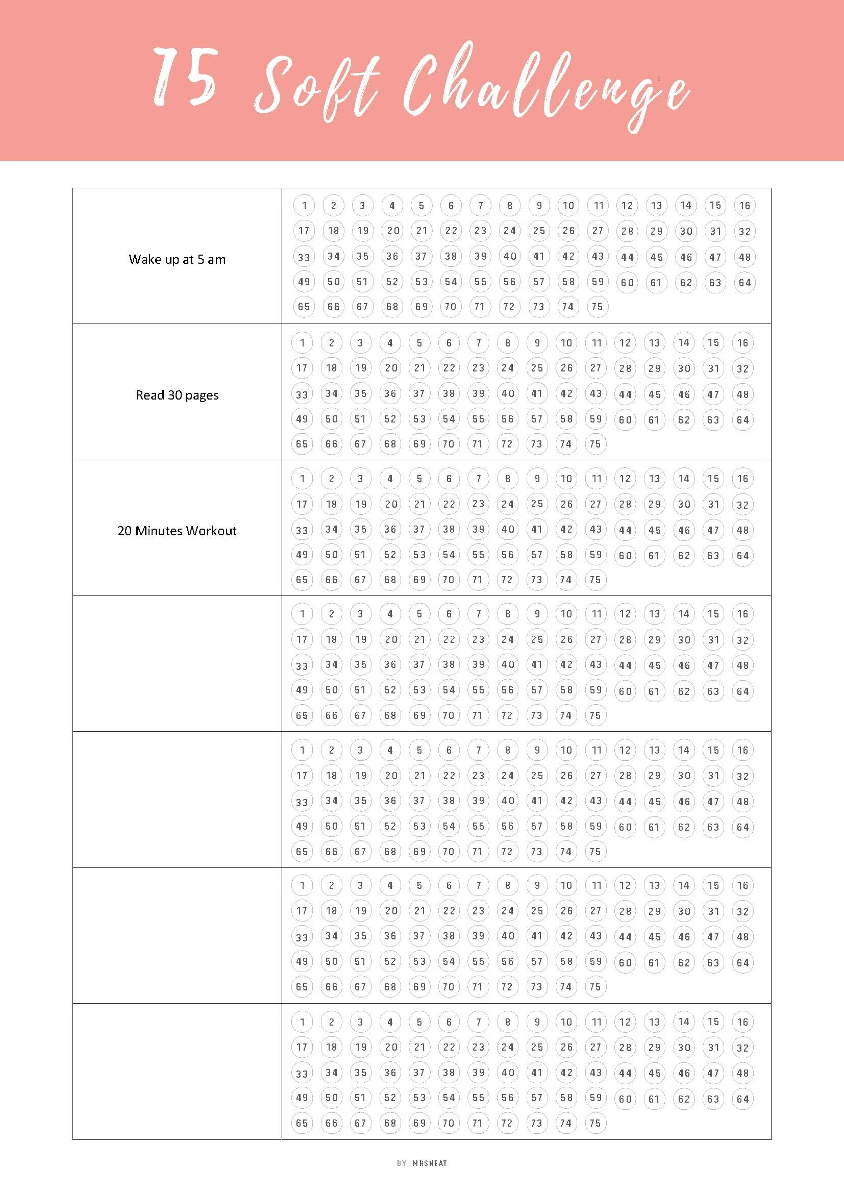 Your 75 Soft Challenge Glow Up Starts Here Grab This Printable Track Mrsneat